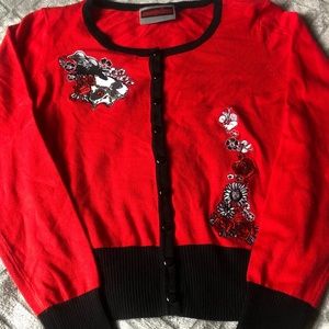 Rockabilly style embroidered cardigan